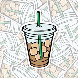Starbucks Stickers, Aesthetic Stickers, Coffee Stickers, Starbucks Frappe Stickers, Iced Coffee Stickers