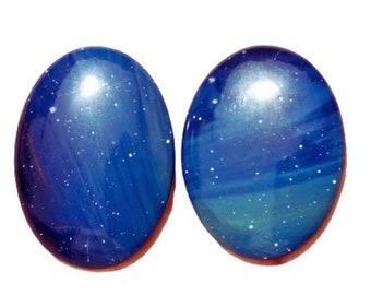 Leland Blue Slag Stone | Polished Blue Cabochon | Craft & Jewelry Use