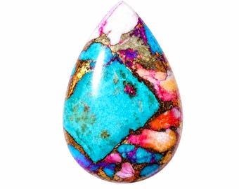 Genuine Spiny Oyster Turquoise Cabochon | Natural Turquoise Gemstone | Oval Cabochon for Wire Wrapping, Bezel Setting & Jewelry Making