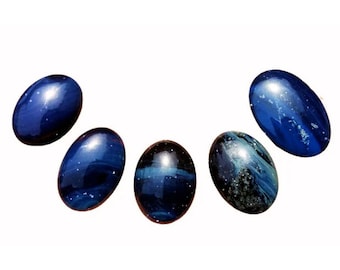 AAA Leland Blue Slag Cabochon | Rare Blue Slag Glass Oval Cab | Jewelry Making Supply | Wire Wrapping Stone | Pendant Gemstone