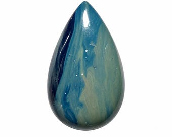 AAA+ Blue Slag Pear Gemstone: Rare Loose Stone (25x15x5 MM)