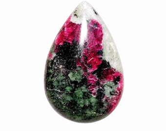 Natural Eudialyte Gemstone Cabochon: Handmade Pear Shape (25X16X5 MM)