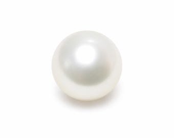 Perla blanca de los Mares del Sur de 10 mm, sin perforar, suelta, para la fabricación de joyas.