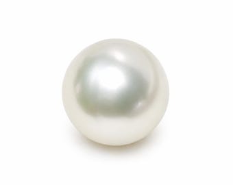 11.75mm Australian South Sea Pearl, AAA White Button Pearl, Loose Pearl for Jewelry Making