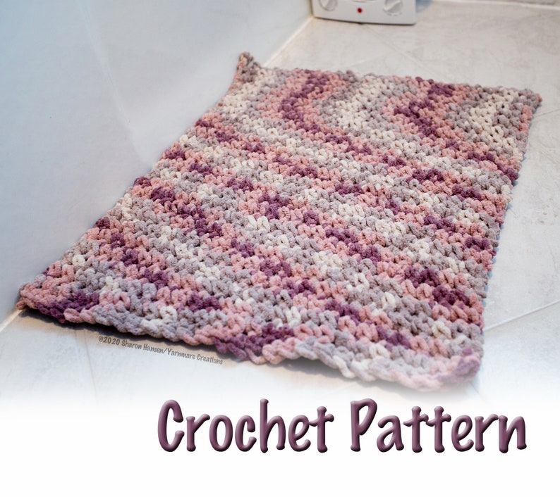 Thick Thermal Stitch Bath Mat Crochet Pattern image 1