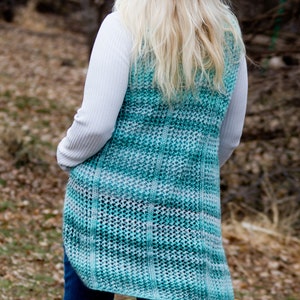 Lacy Lightweight Knit Puzzle Summer Vest Pattern zdjęcie 4