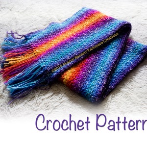 World Traveler Scarf Crochet Pattern//Rainbow Scarf//Microstripes