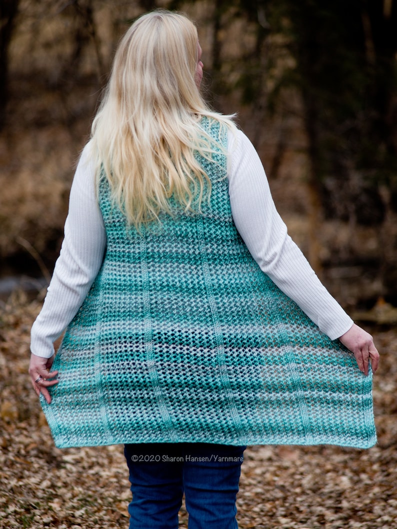 Lacy Lightweight Knit Puzzle Summer Vest Pattern image 3