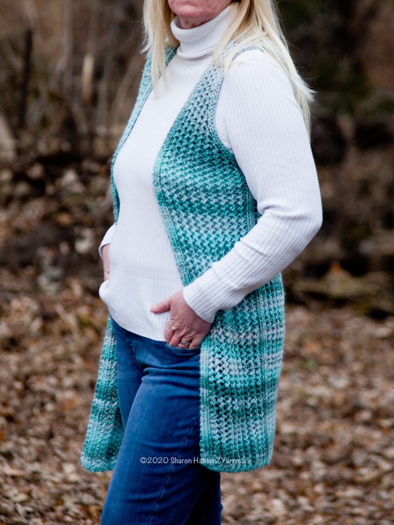 Lacy Lightweight Knit Puzzle Summer Vest Pattern image 7