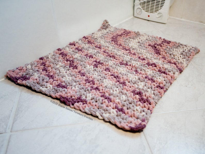 Thick Thermal Stitch Bath Mat Crochet Pattern image 3