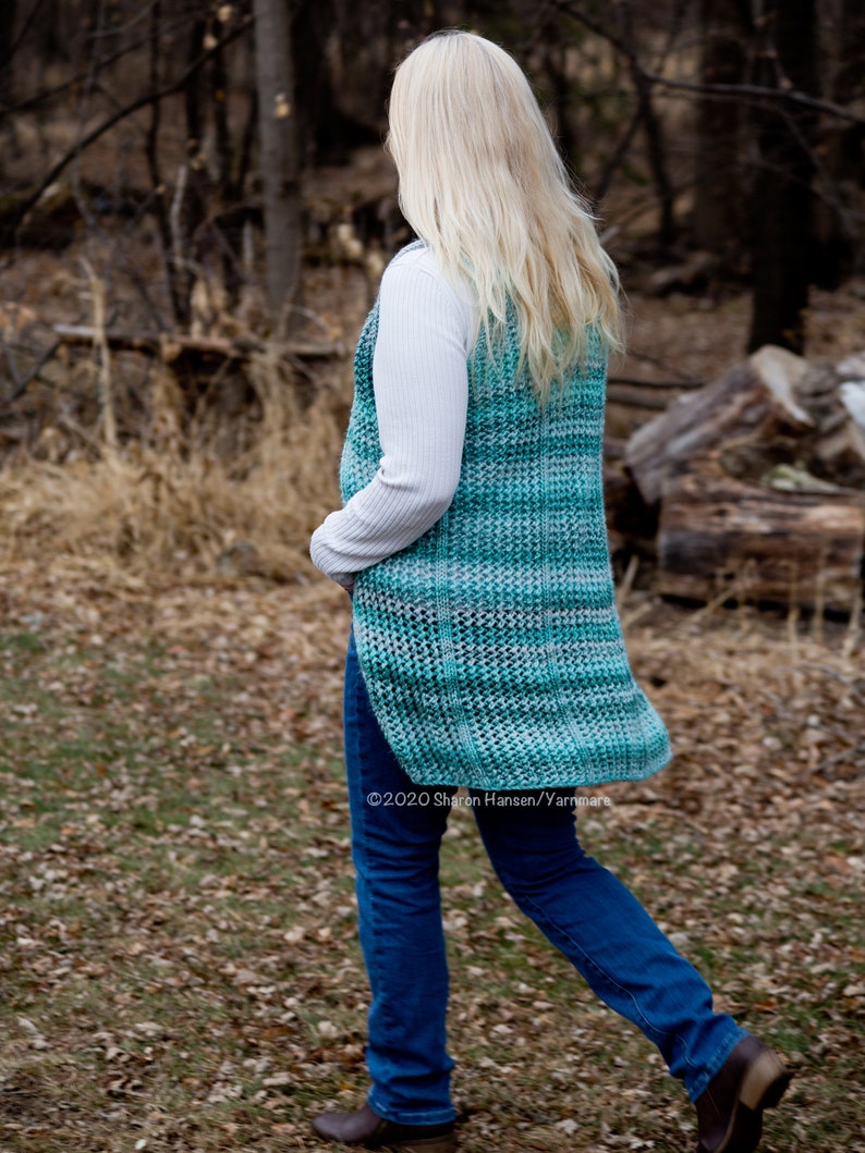 Lacy Lightweight Knit Puzzle Summer Vest Pattern image 2