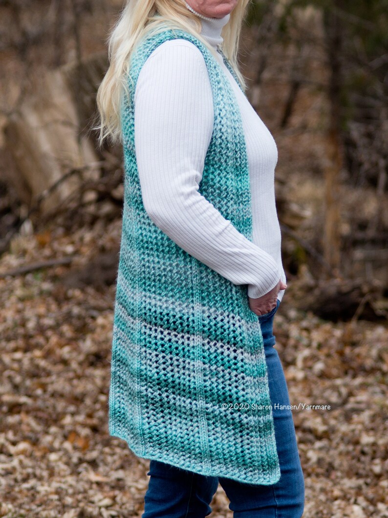 Lacy Lightweight Knit Puzzle Summer Vest Pattern zdjęcie 8