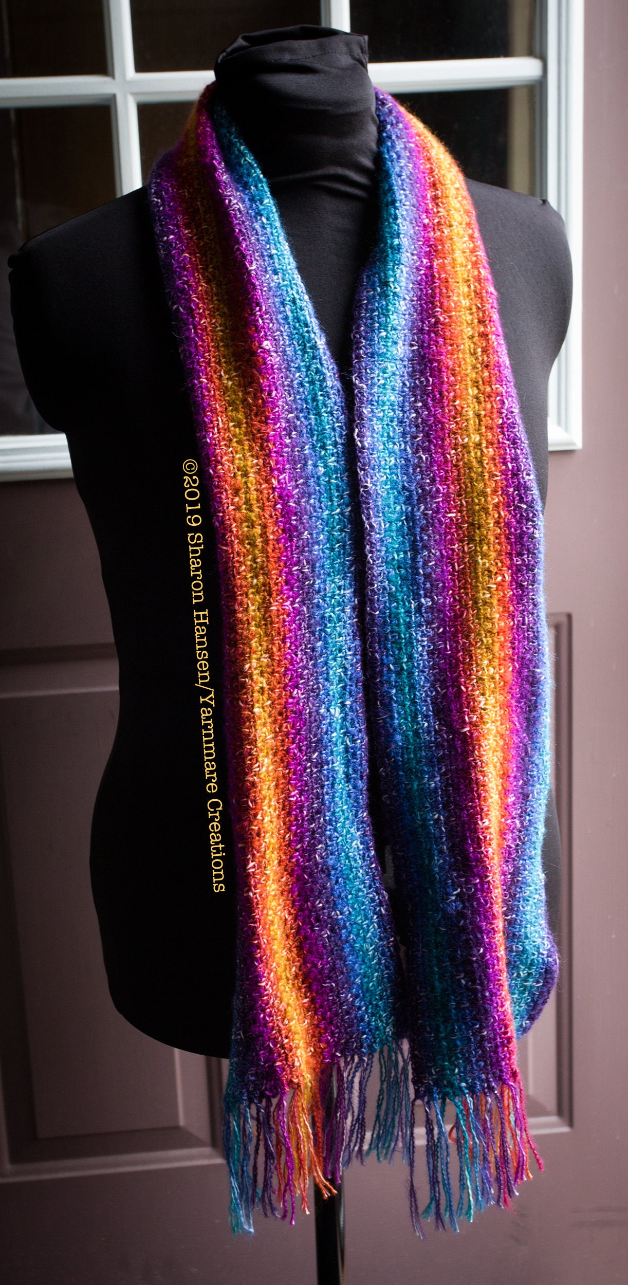 World Traveler Scarf Crochet Pattern//rainbow Scarf//microstripes - Etsy
