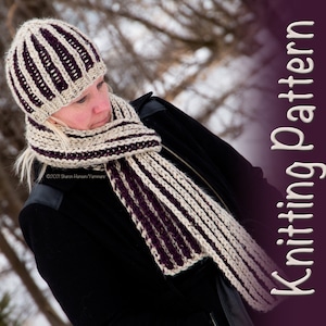 Oatmeal and Raisin Beginner Brioche Scarf and Beanie Knitting Pattern with Photo Tutorial