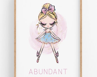 Letter A for Abundant - Inspiring Empowering Values Digital Printable Download Print Prints Poster Wall Art Kids Nursery Bedroom Playroom