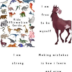 Bevestigingskaarten voor kinderen, inspirerende citaten, kinderen empoweren, positieve groeimindset, dieren, zelfzorg, persoonlijke ontwikkeling, vriendelijkheid