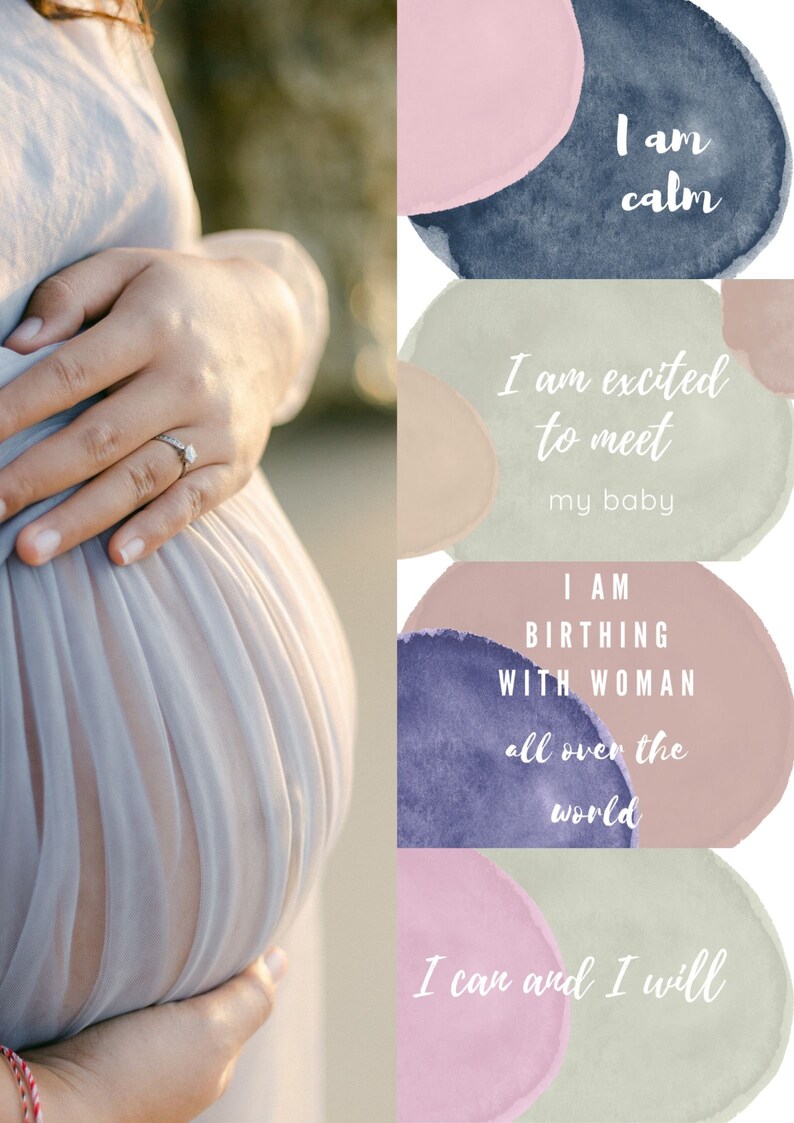 Birth Affirmation Printable Cards Birthing Affirmations Etsy