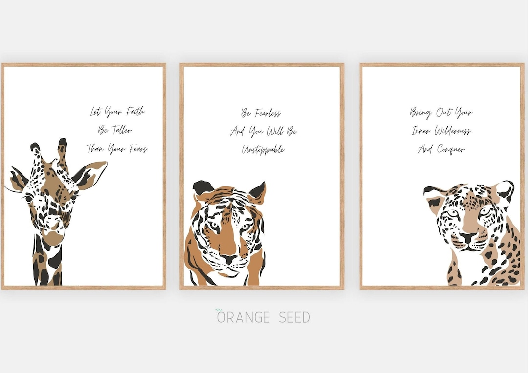 Inspiring Kids Quotes, Animal Wall Prints, Nursery Wall Art Print