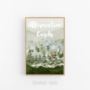 Forêt Nature cerf montagnes enfants cartes d'affirmation positive inspirante autonomisant croissance état d'esprit enfants enfant filles garçons