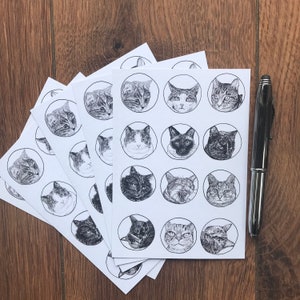 Pack of 5 Cat Notecards