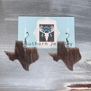 Texas Cowhide Earrings image 3