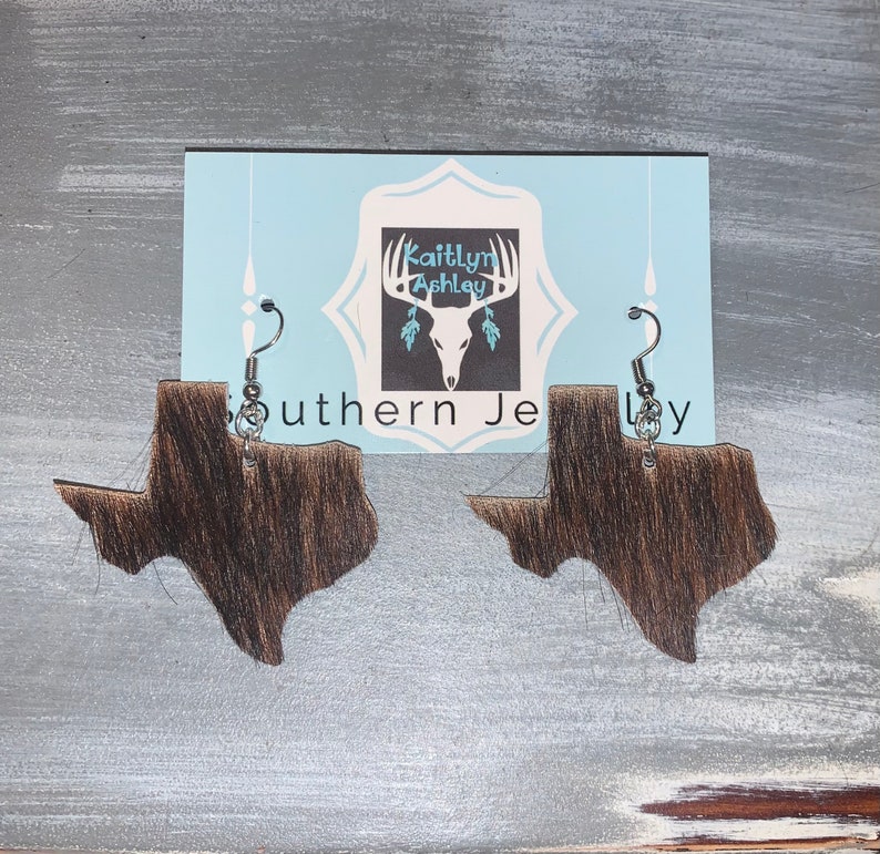 Texas Cowhide Earrings image 3