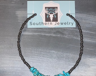 Navajo and Turquoise Inspired Beaded Choker