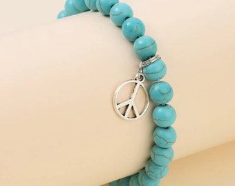 Turquoise Peace Beaded Bracelets