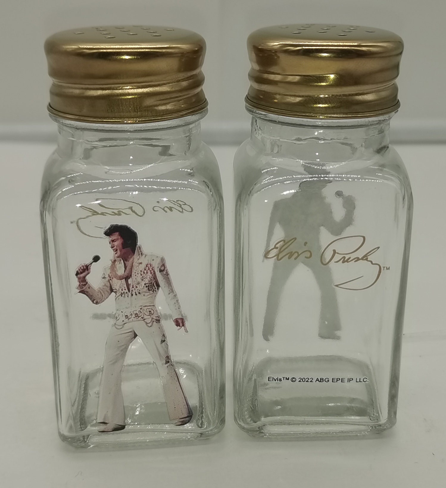 Elvis Salt and Pepper White Jumpsuit Shakers Etsy