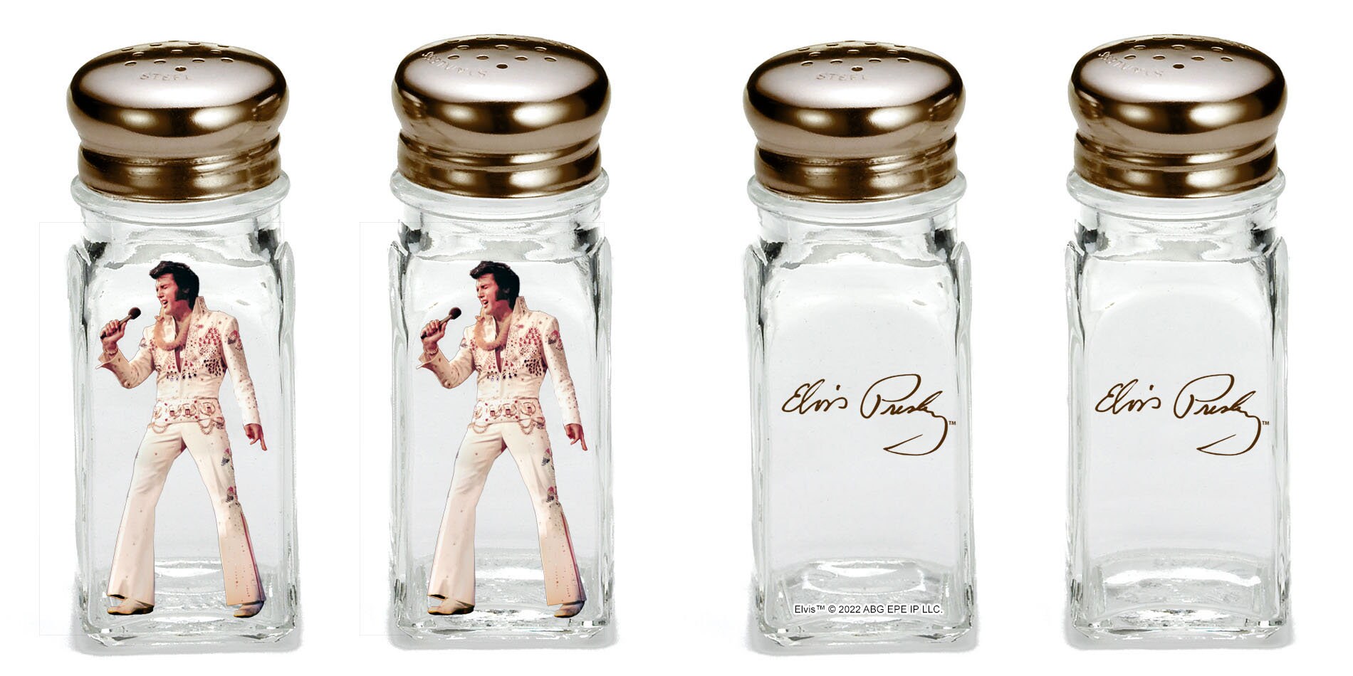 Elvis Salt and Pepper White Jumpsuit Shakers Etsy