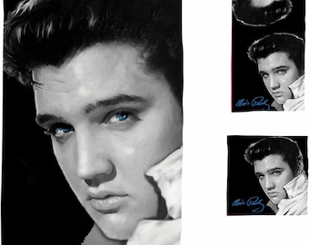 Black and White Young Elvis Presley 3 Piece Bath Towel Set