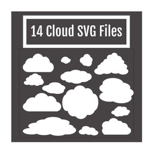 Cloud SVG Files 14 Variations - Uso con Cricut o Dispositivo Similar