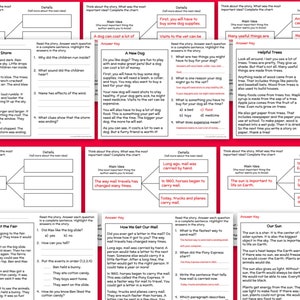 2nd Grade Reading Comprehension Worksheets MAIN IDEA Classroom ...