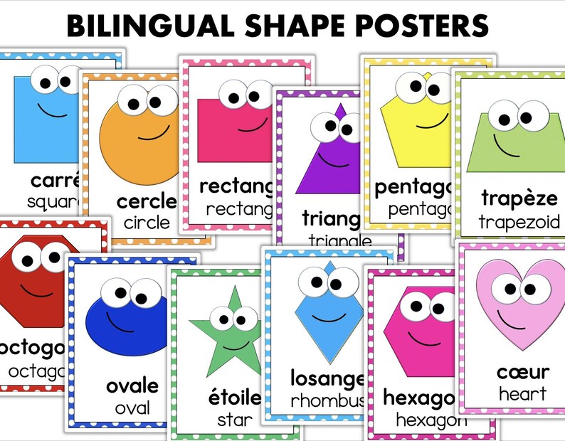 Les Formes FRENCH Shape Posters Bilingual French Classroom Decor - Etsy UK