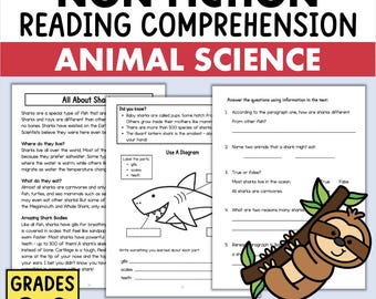 TIERE Sachbücher Leseverstehen Arbeitsblätter Homeschool Printables 2.-3.Klasse Naturwissenschaftliche Passagen mit Fragen