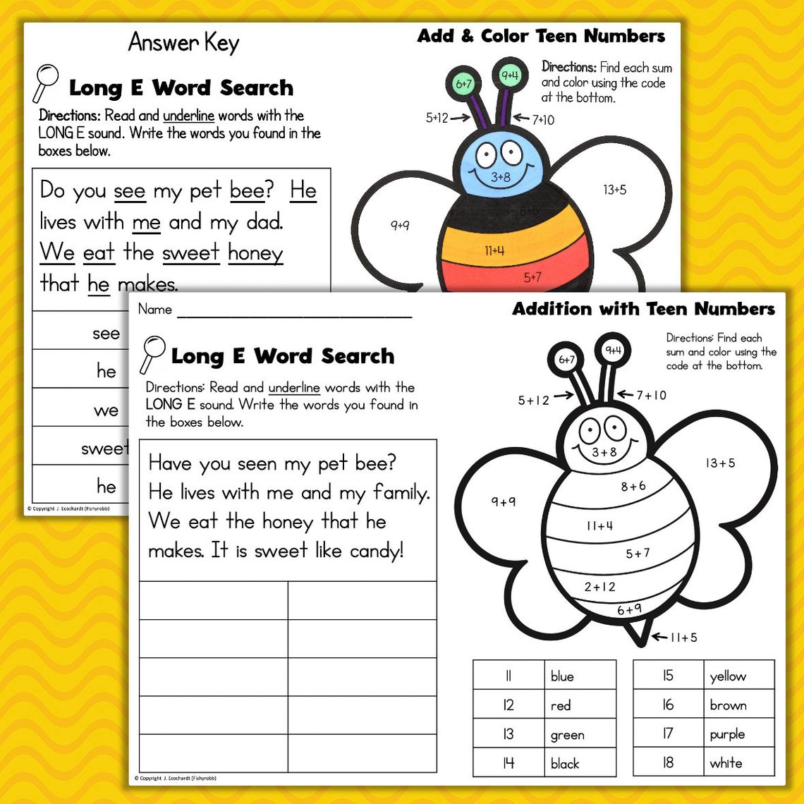 1st Grade Math & Reading Worksheets Phonics Addition - Etsy