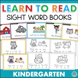 Kindergarten Beginning Readers LEARN TO READ Sight Words Printable Books Homeschool Classroom