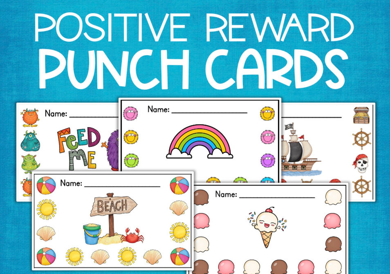 Punch Cards for Kids Behavior Management Rewards Goal Etsy