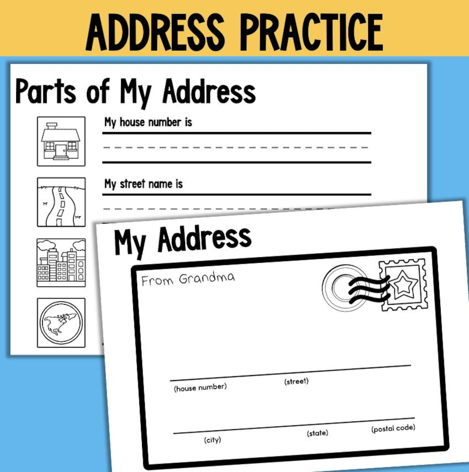 Personal Information Worksheets for Kids Name, Birthday, Phone Number ...
