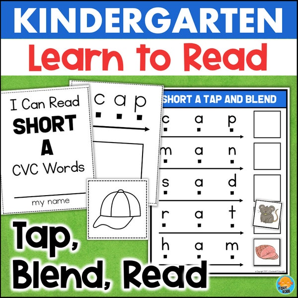 Learn to Read CVC Words Phonics Activities Kindergarten Reading Homeschool Learn at Home