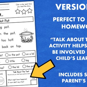 Kindergarten At Home Reading Worksheets Comprehension Passages Homeschool Classroom Tutoring image 8