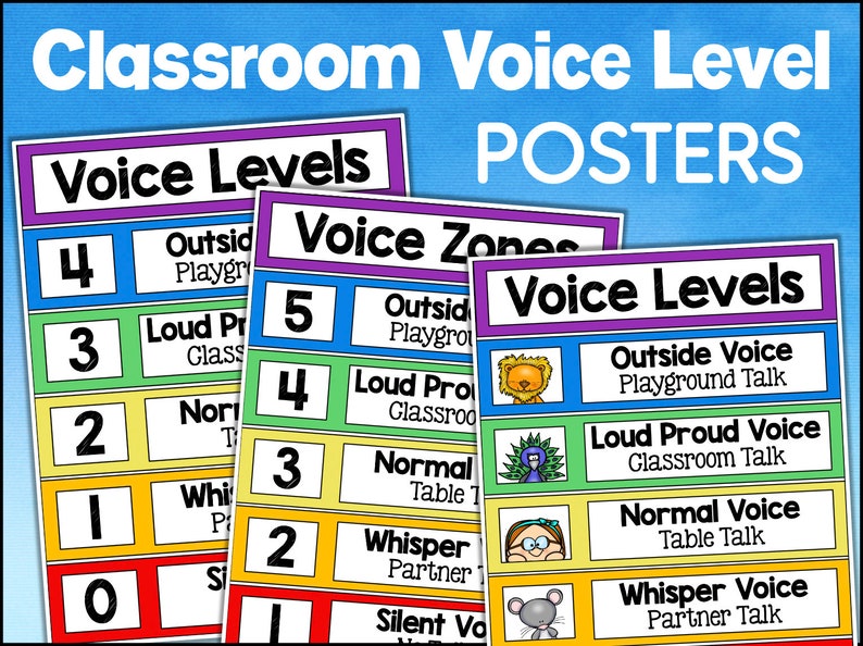 Voice Level Chart Poster for Classroom Management Etsy