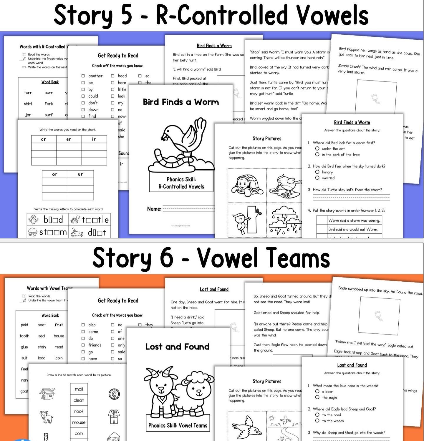 1st Grade Reading Comprehension and Phonics Practice Decodable Stories