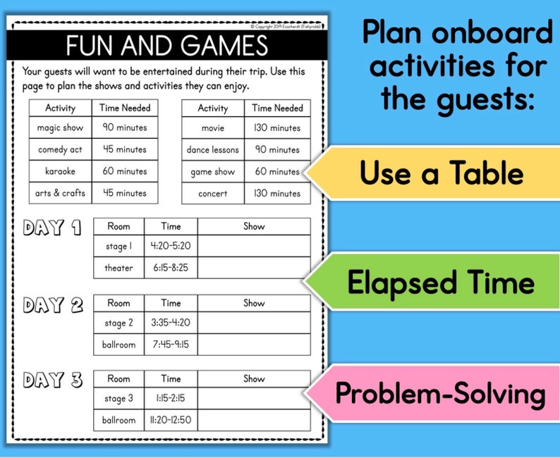 Plan A Cruise Vacation 4th Grade Math Practice and Geography Research ...