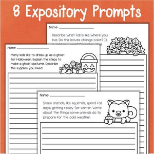 2nd 3rd Grade Writing Prompts and Printable Worksheets Year Long Bundle ...