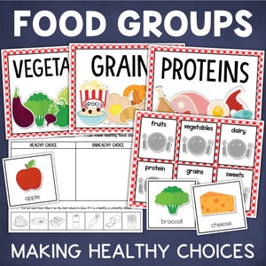 Food Groups Healthy Foods Activity Game Worksheet Kindergarten PreK Preschool Homeschool Learn at Home