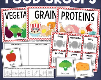 Food Groups Healthy Foods Activity Game Worksheet Kindergarten PreK Preschool Homeschool Learn at Home