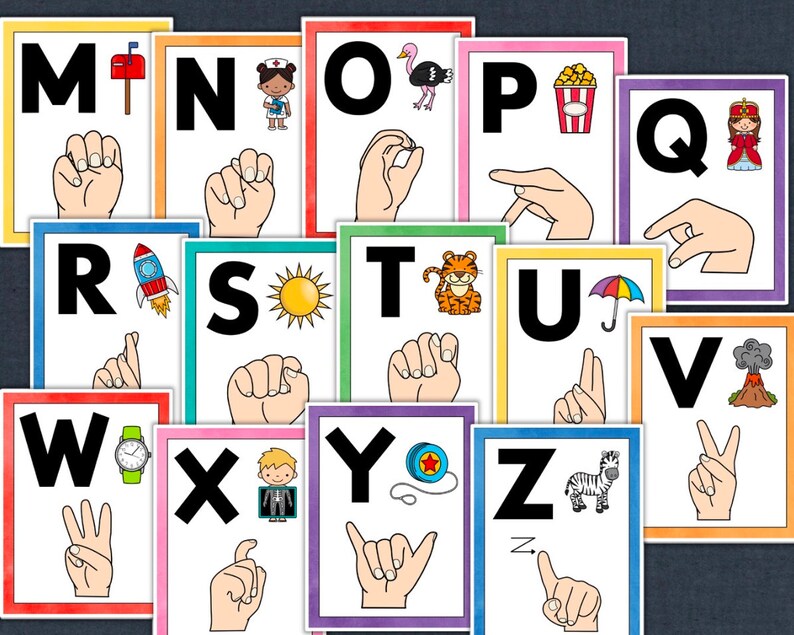 American Sign Language Alphabet Posters and Matching Cards ASL ...