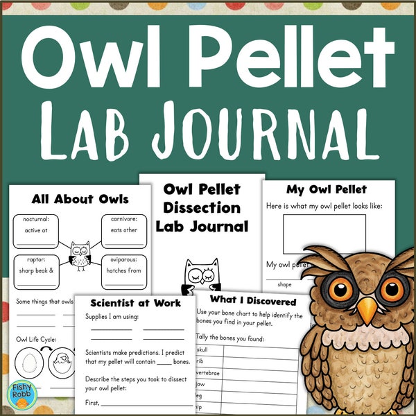 Owl Pellet Dissection Activity Lab Booklet 2nd 3rd 4th Grade Science Homeschool Classroom Printables