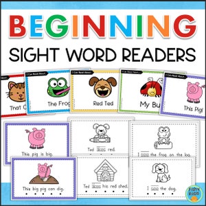 Kindergarten Sight Word Beginning Readers LEARN TO READ Printable Books Homeschool Classroom